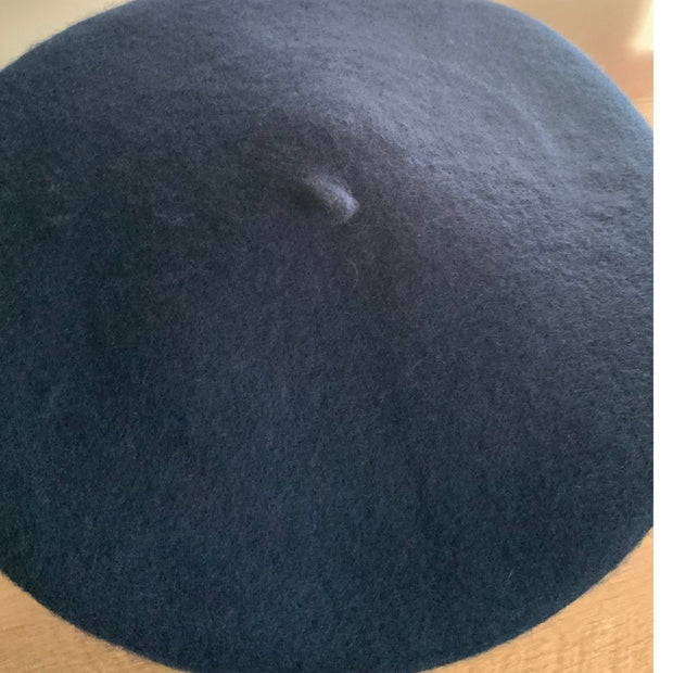 Chic Navy Blue Wool Beret for Women & Teens - Elegant French Fashion Essential Suprema Rose