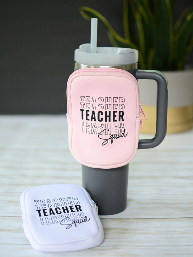 Two and Crew - Teacher SQUAD Water bottle Tumbler pouch wallet organizer Two and Crew