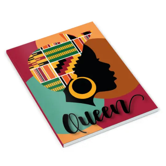 Queen's Journey: African-Themed A5 Lined Notebook Suprema Rose
