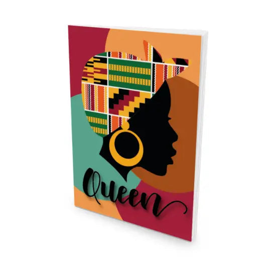 Queen's Journey: African-Themed A5 Lined Notebook Suprema Rose