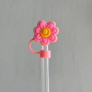 Pink and Yellow Happy Flower Straw Toppers |30 40oz Tumbler Topper| Stanley Accessories Suprema Rose