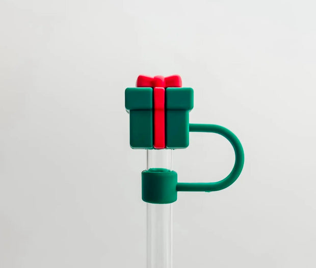 Green & Red Christmas Gift Box Strawtopper Suprema Rose