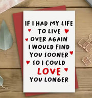 Love You Longer: Heartfelt Romance Greeting Card Suprema Rose