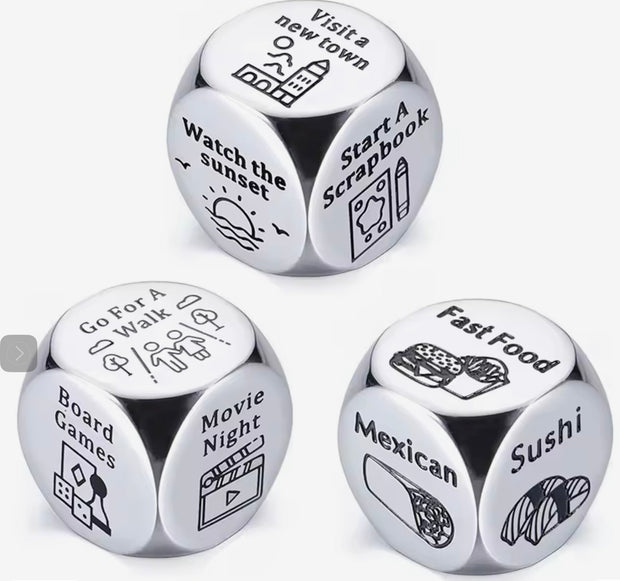 Stainless Steel Date Night Dice Set – Adult Entertainment for Endless Fun Suprema Rose