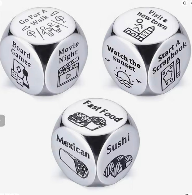 Stainless Steel Date Night Dice Set – Adult Entertainment for Endless Fun Suprema Rose