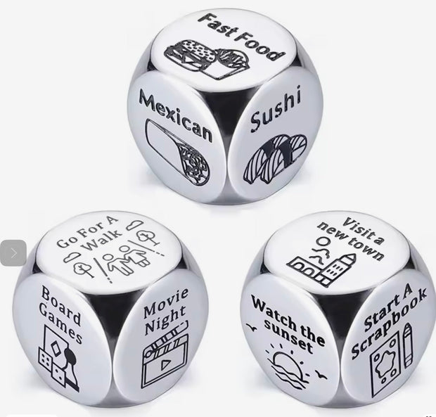 Stainless Steel Date Night Dice Set – Adult Entertainment for Endless Fun Suprema Rose