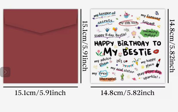 Happy Birthday, Bestie Card Suprema Rose