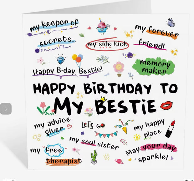 Happy Birthday, Bestie Card Suprema Rose