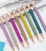 White Blinged Diamond Topped Writing Pen Suprema Rose
