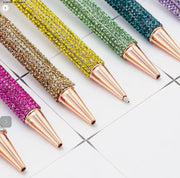 White Blinged Diamond Topped Writing Pen Suprema Rose