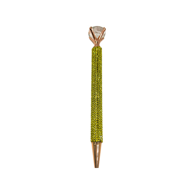 Yellow Blinged Diamond Topped Writing Pen Suprema Rose