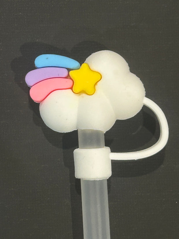 Colorful Rainbow & Clouds Strawtopper - Suprema Rose