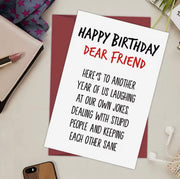 Cherished Moments: Happy Birthday Dear Friend Card Suprema Rose