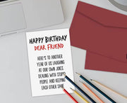 Cherished Moments: Happy Birthday Dear Friend Card Suprema Rose