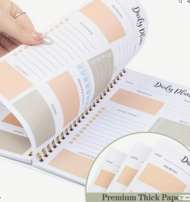 Versatile Undated Planner: Your All-in-One Tool for Priorities, Meal Planning, Health, and More Suprema Rose