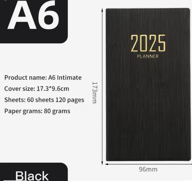 2025 Portable Planner: 365-Day Durable Cover Daily &amp; Weekly Schedule Notebook Suprema Rose