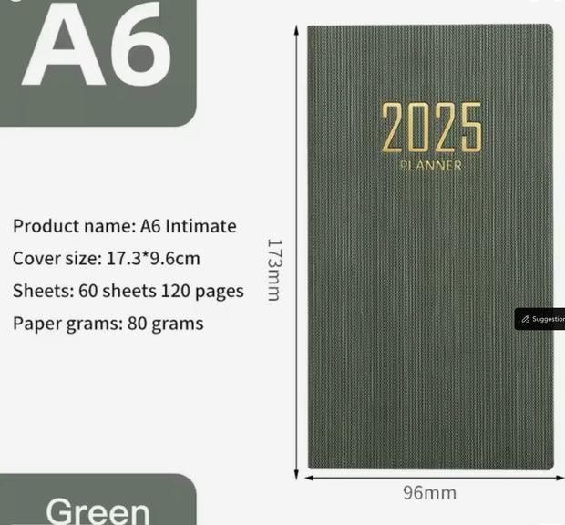 2025 Portable Planner: 365-Day Durable Cover Daily &amp; Weekly Schedule Notebook Suprema Rose
