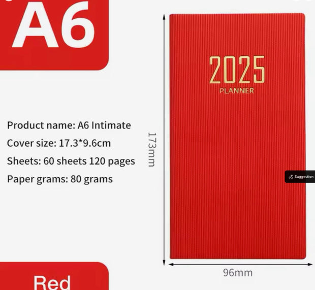 2025 Portable Planner: 365-Day Durable Cover Daily &amp; Weekly Schedule Notebook Suprema Rose