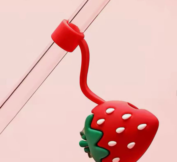 Red Strawberry Straw Cover Cap for Stanley Cup 10mm Suprema Rose